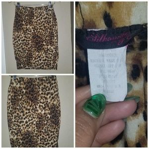 Cheetah print Cotton pencil skirt